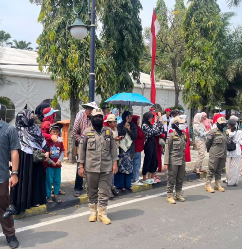 Pam Karnaval Dalam Rangka HUT RI Ke-79 Satpol PP Kota Cilegon