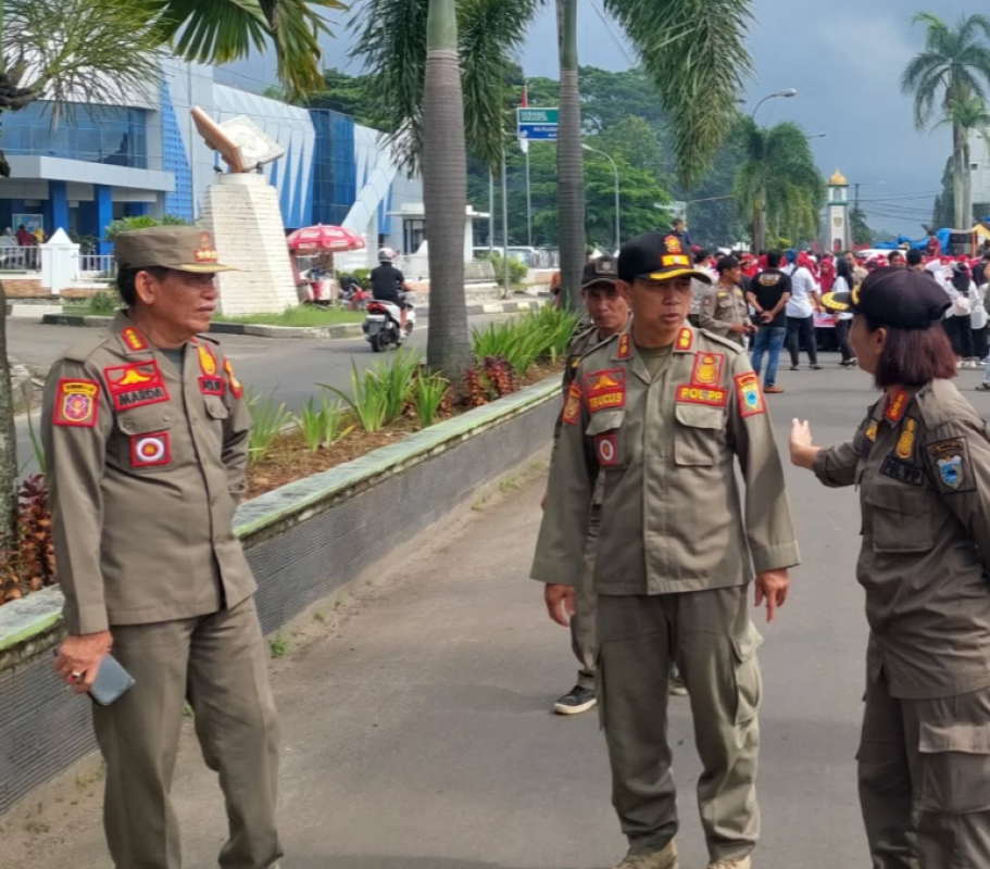 Pengamanan Aksi Unjuk Rasa Satpol PP Kabupaten Pandeglang