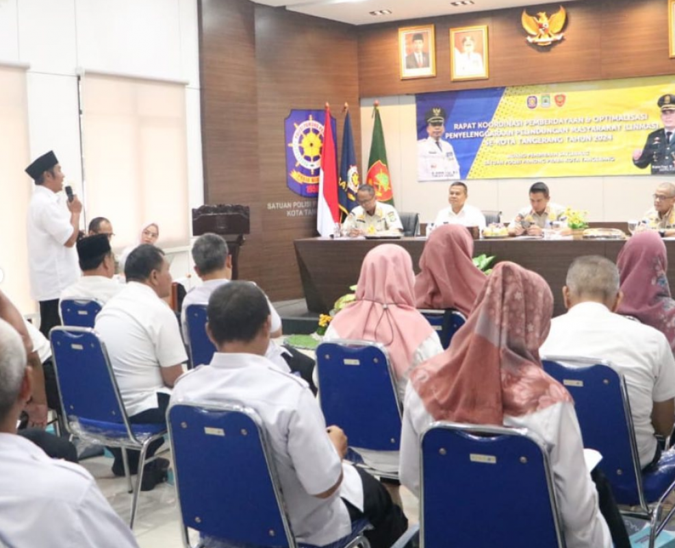 Rapat Koordinasi Satlinmas Dalam Menghadapi Pemilukada Kota Tangerang 2024