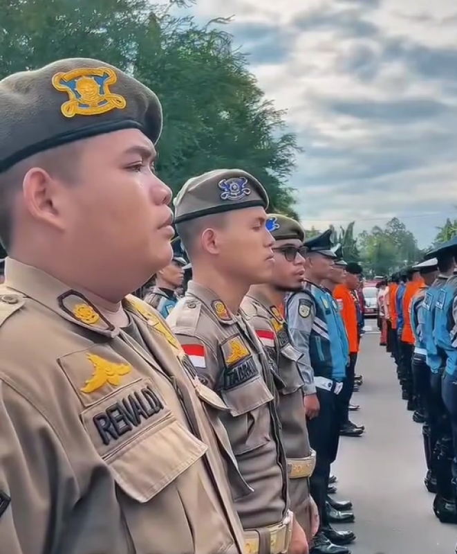 Satpol PP Kota Cilegon Mengikuti Apel Gelar Pasukan Dalam Rangka Pengamanan Hari Raya Idul Fitri 1446