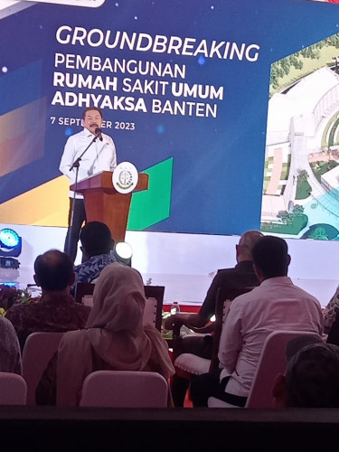 Pengamanan peletakan batu pertama pembangunan rumah sakit kejaksaan (Adhyaksa) di kecamatan keragilan kabupaten serang