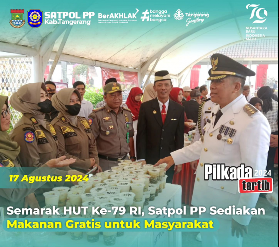 Makanan Gratis Disediakan Satpol PP Kabupaten Tangerang Dalam Rangka HUT RI-79