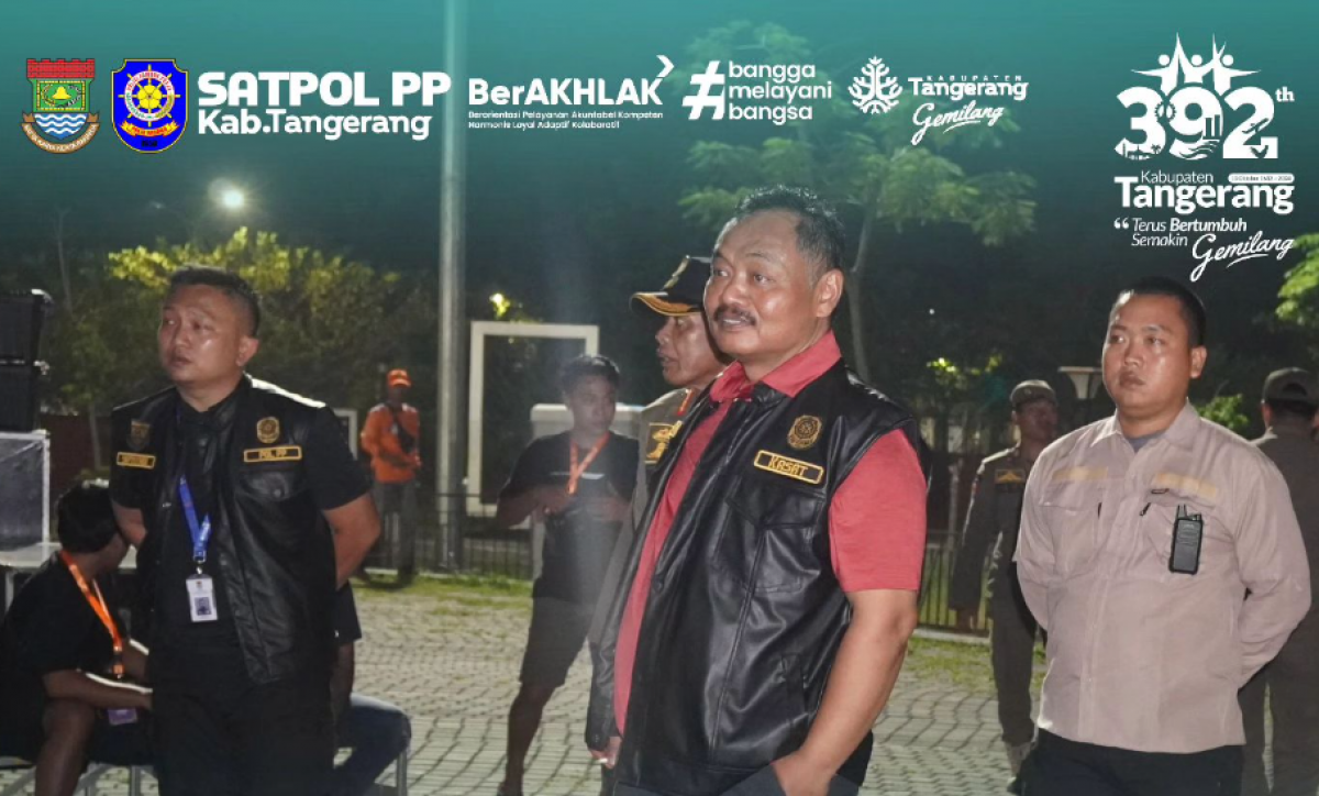 Kasat Pol PP Kabupaten Tangerang Meninjau Langsung Pengamana Pagelaran Musik