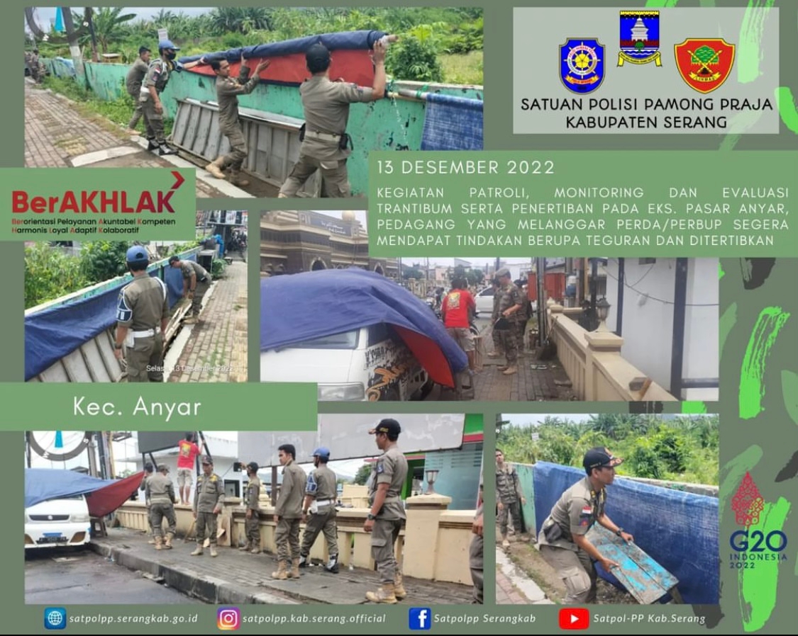 Kegiatan Patroli Rutin, Monitoring Dan Evaluasi Trantibum Di Eks. Pasar Anyar