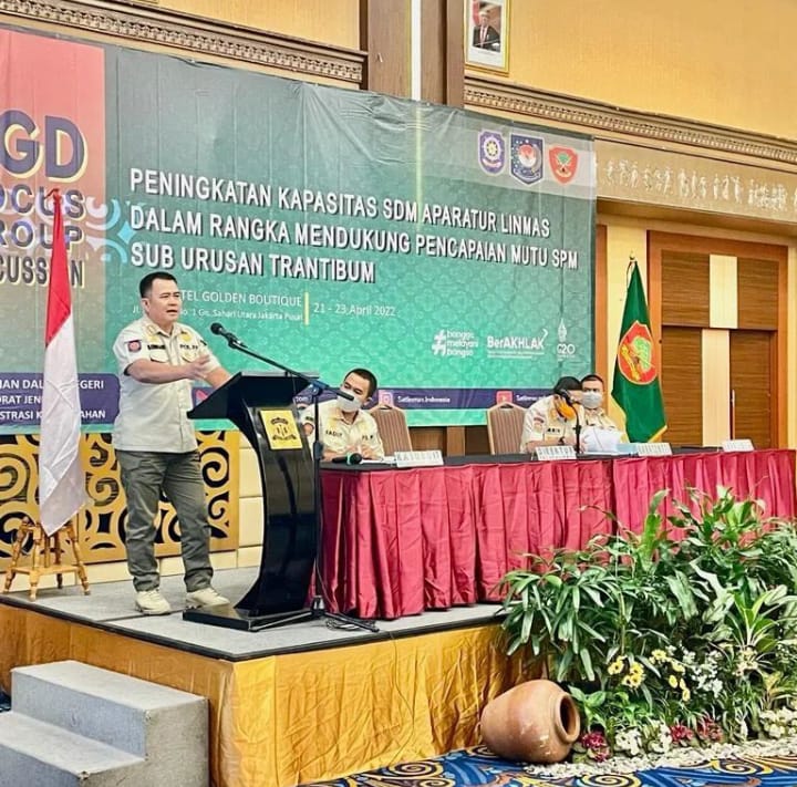 Kemendagri menggelar FGD Peningkatan Kapasitas Aparatur Bidang Linmas dalam pemahaman Capaian SPM Sub Urusan Trantibum
