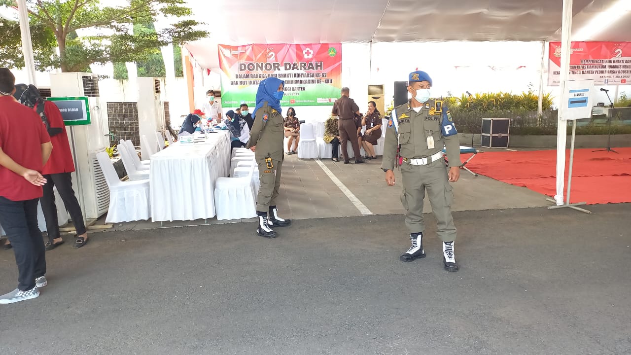 Giat Pengamanan Di Kejaksaan Tinggi Banten Dalam Rangka Hari Bhakti Adhiyaksa Ke-62