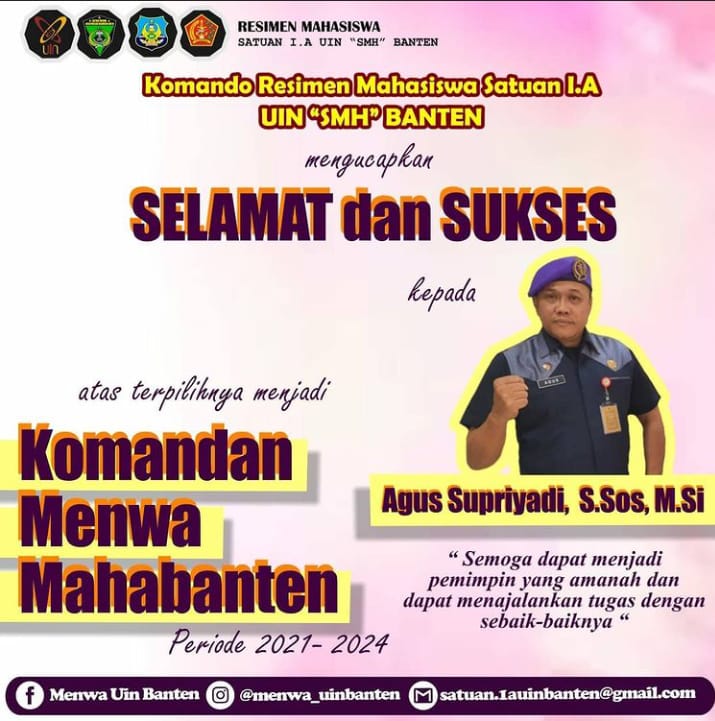 Komandan Resimen Mahasiswa Mahabanten Provinsi Banten Masa Bakti 2021-2024.
