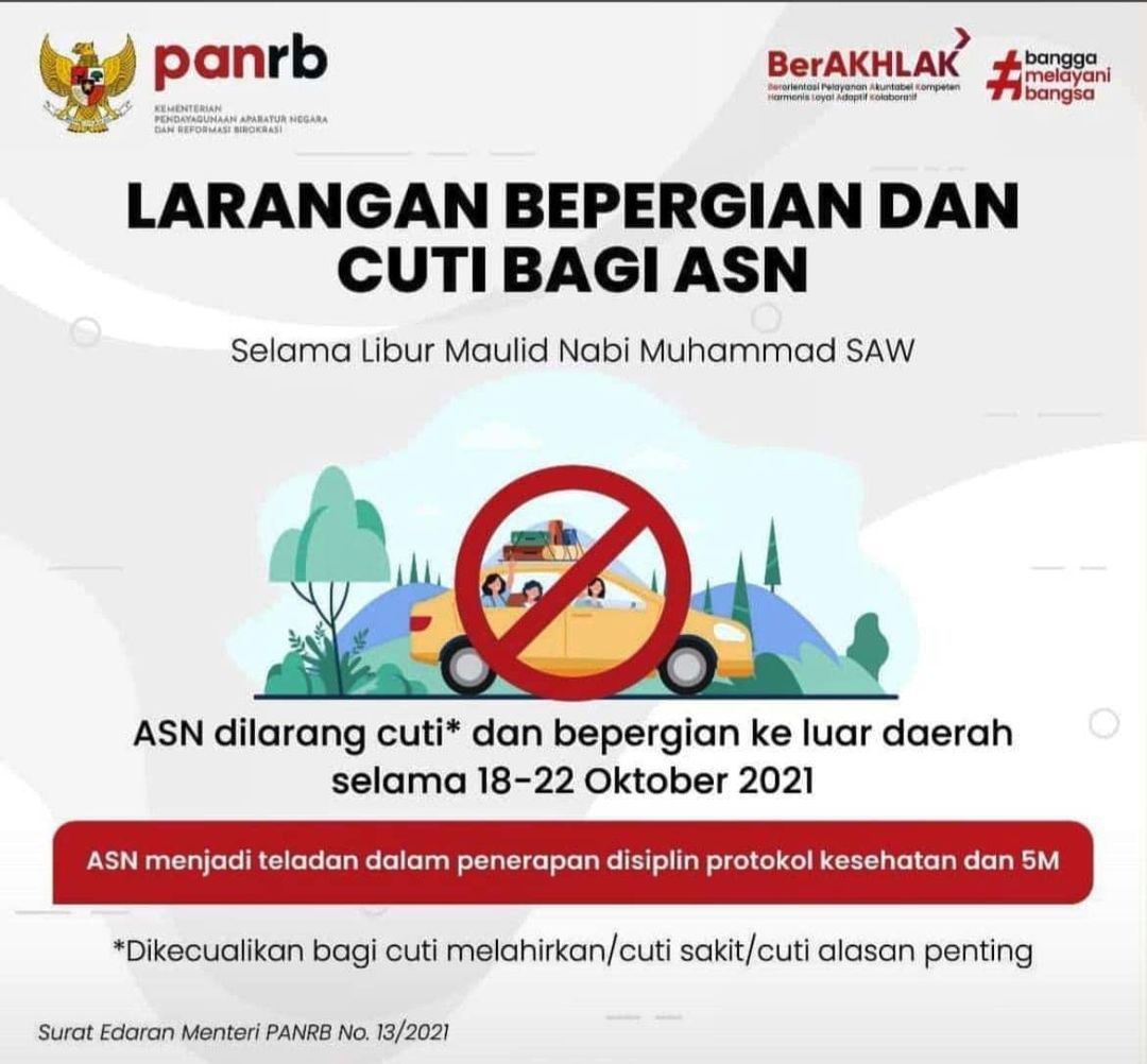 Mohon peehatiannya bagi para ASN. Yuk menjadi teladan dalam penerapan disiplin protokol kesehatan dan 5 M.