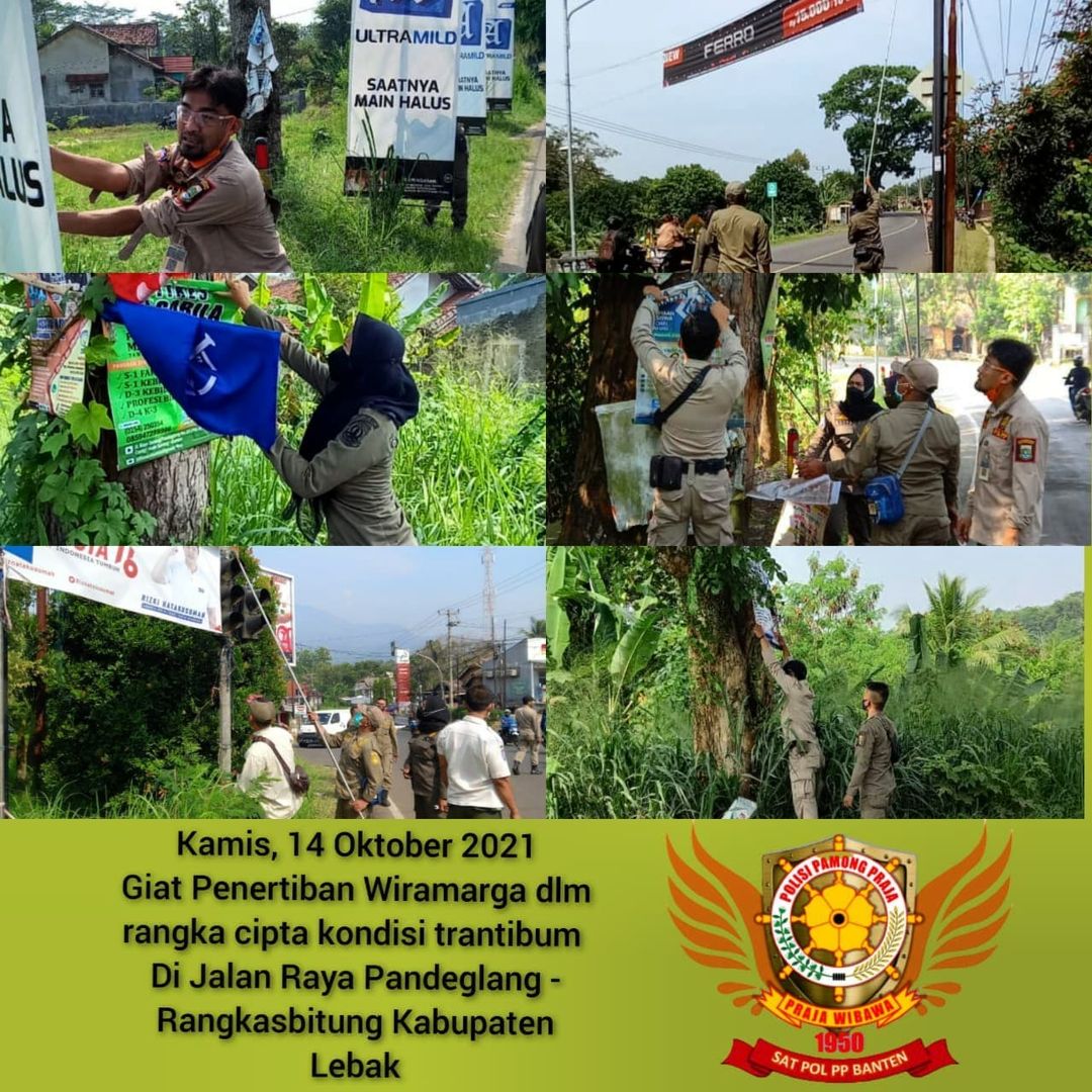 Satpol PP Provinsi Banten menerjunkan 19 anggotanya untuk melakukan Penataan/Penertiban Wiramarga di Wilayah Kab. Lebak