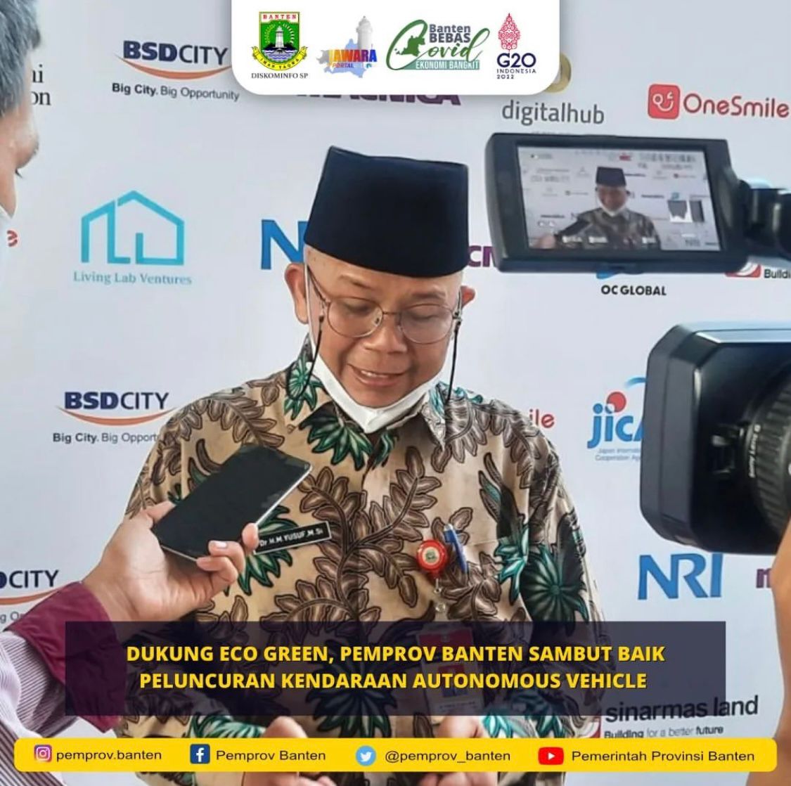 Dukung Eco Green, Pemerintah Provinsi Banten Sambut Baik Peluncuran Kendaraan Atonomous Vehicle.