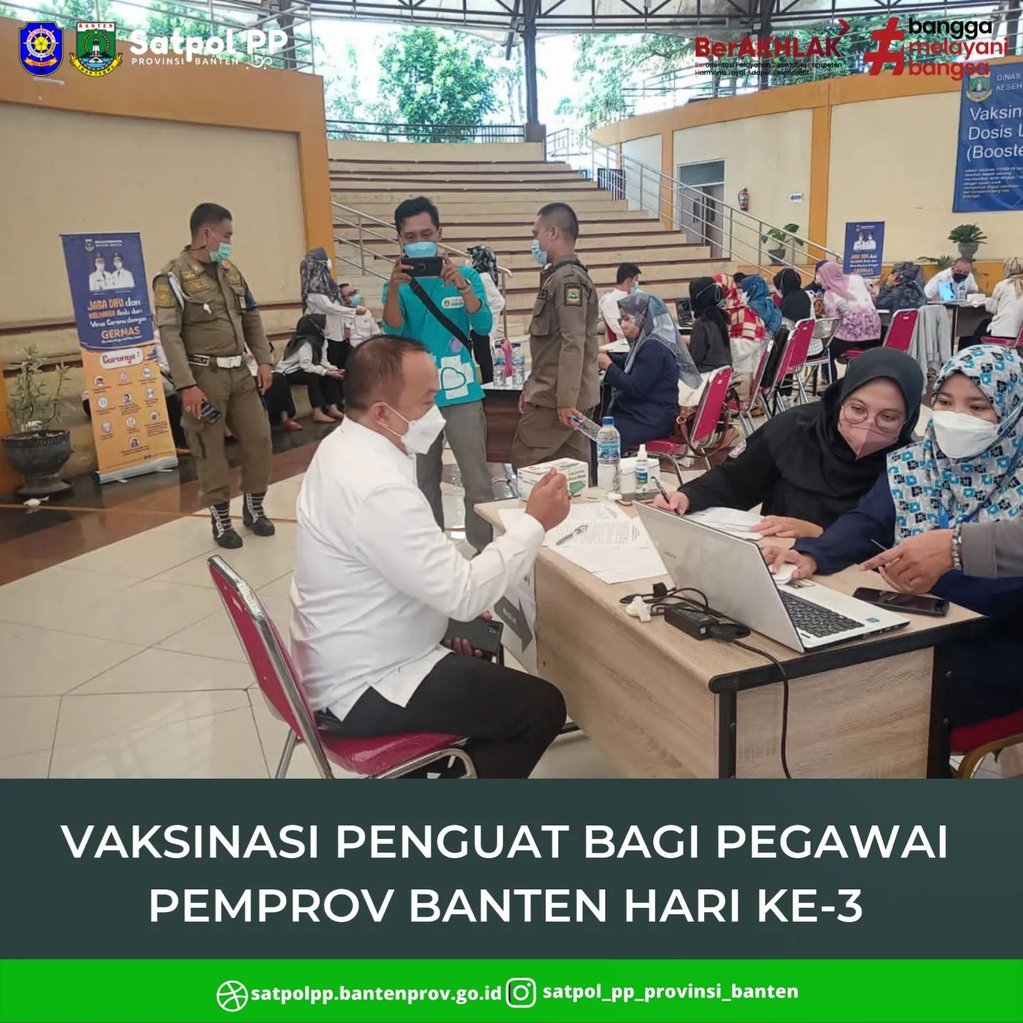 Vaksinasi penguat atau booster bagi pegawai Pemerintah Provinsi Banten memasuki hari ke-3