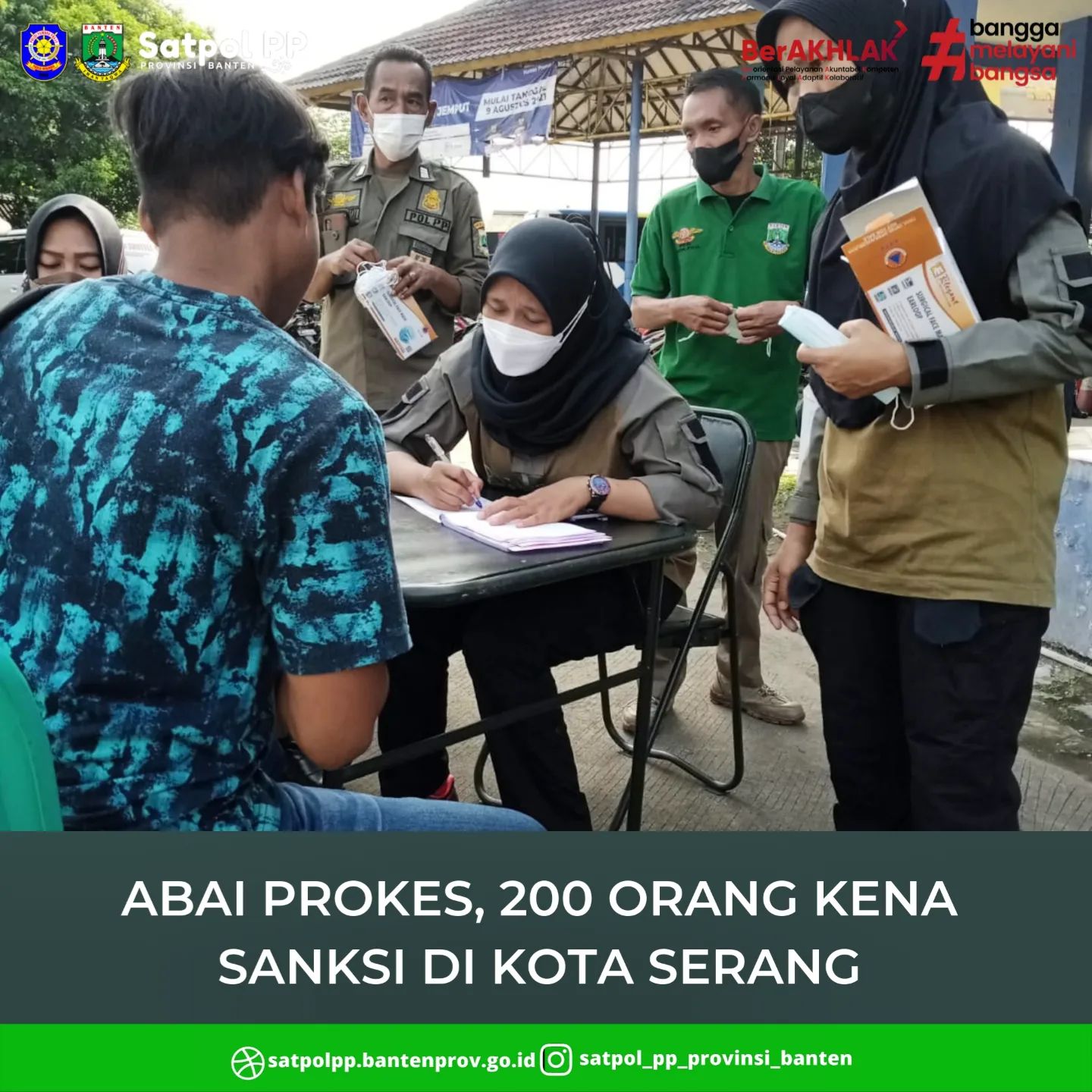 ABAI PROKES, 200 ORANG KENA SANKS DI KOTA SERANG