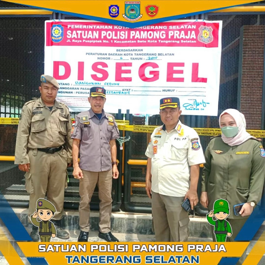 Satpol PP Kota Tangerang Selatan Menindak Lanjuti Laporan Masyarakat Terkait Pembangunan Yg Belum Memiliki Izin 