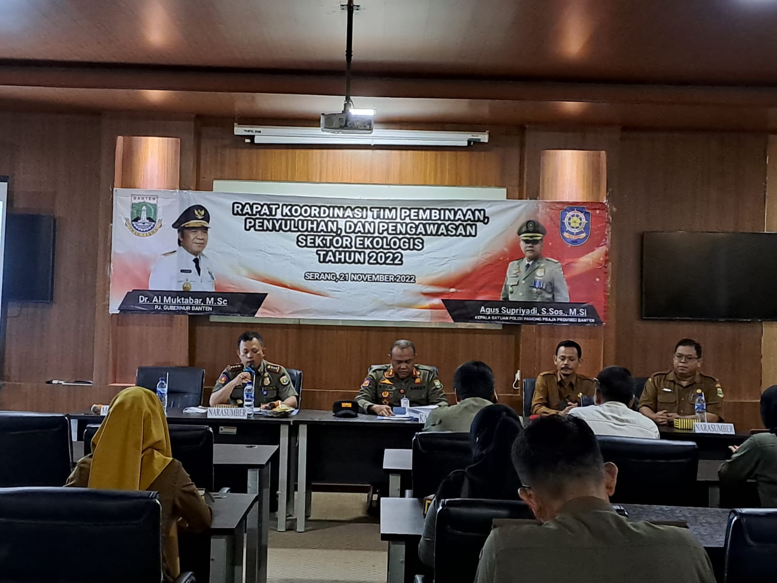 Satpol Pp Provinsi Banten Melakukan Rapat Koordinasi Tim Pembinaan, Penyuluhan, Dan Pengawasan Sektor Ekologis Thn 2022
