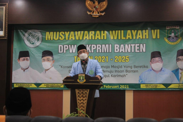 Buka Muswil VI BKPRMI Banten, Wagub Andika Ajak Remaja Mesjid Lawan Covid-19