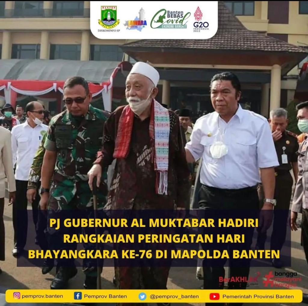 Pj Gubernur Al Muktabar Banten Menghadiri Rangkain Peringatan Hari Bhayangkara Ke-76 Di Mapolda Banten 