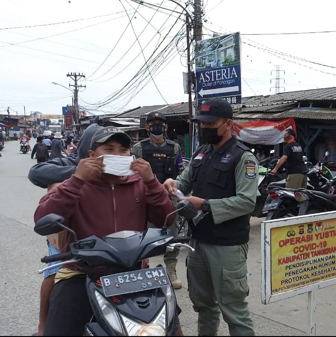 Pelaksanaan Operasi Patuh Masker Di Wilayah Kecamatan Panongan 