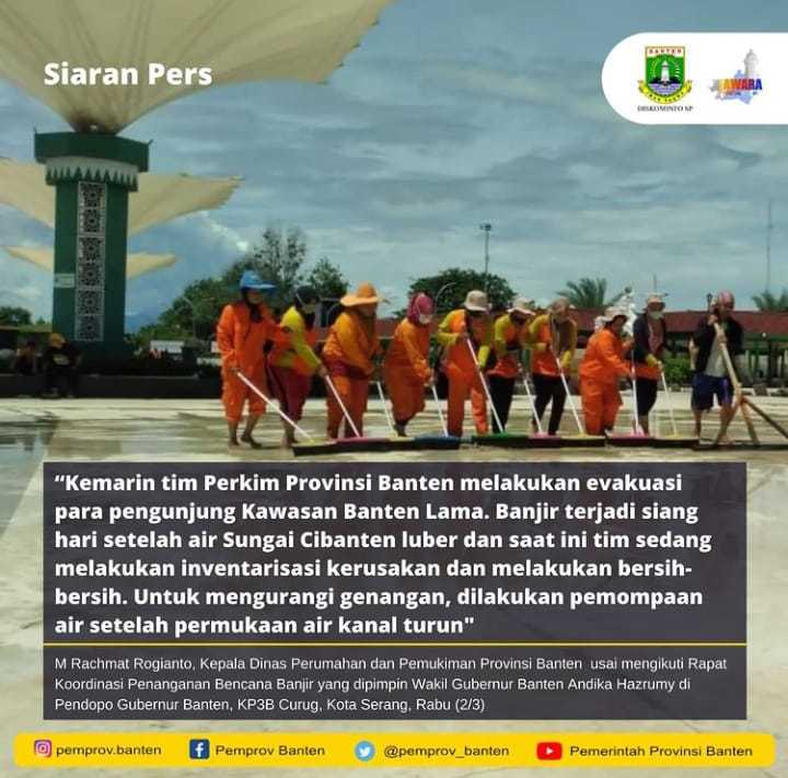  Pemerintah Provinsi Banten turunkan 90 orang personil untuk bersihkan kawasan Banten Lama.