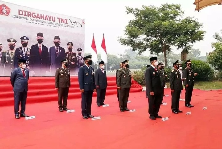 Gubernur WH Bersama Forkopimda Provinsi Banten Ikuti Upacara HUT TNI ke-76 Secara Virtual