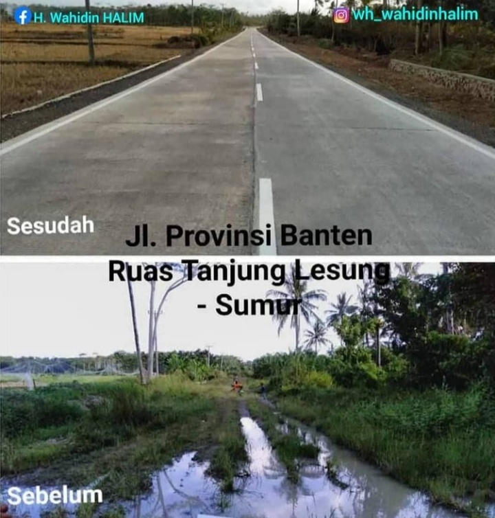 Gubernur Wahidin Halim Perlihatkan Jalan Bagus Dahulu Rusak