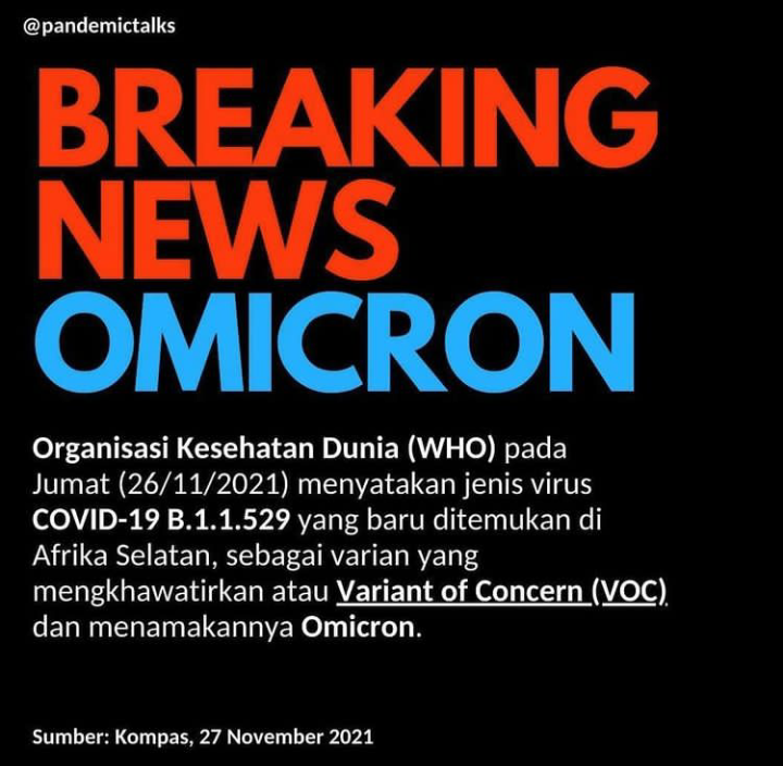 Telah ditetapkan WHO sebagai Variant of Concern (VOC)