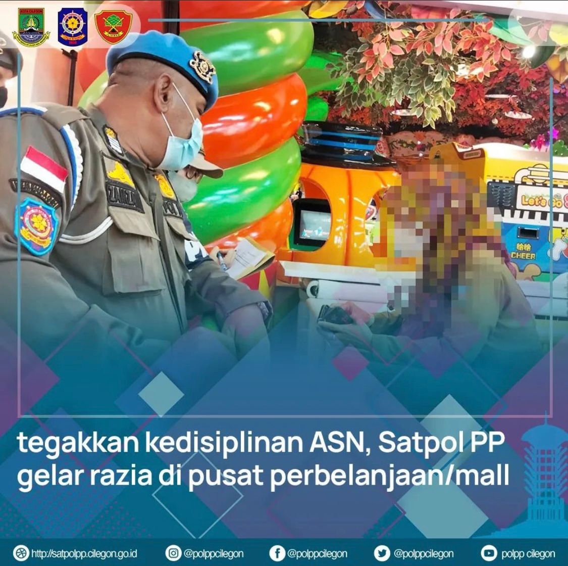 Tegak Kedisiplinan ASN, Satpol PP Gelar Razia di Pusat Perbelanjaan Mall 