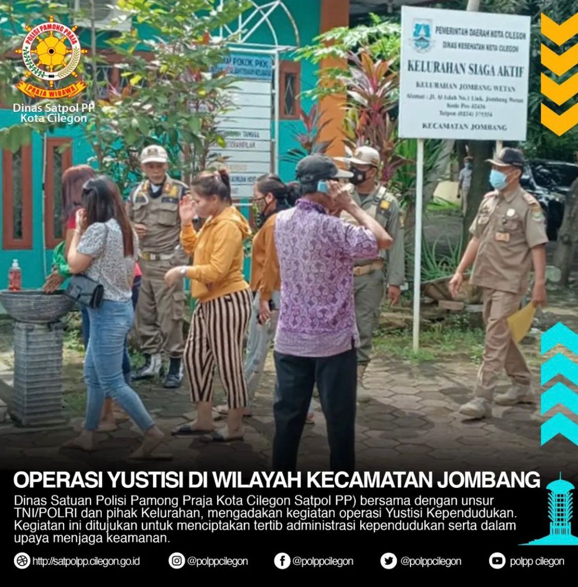 Satpol Pp Cilegon Melakukan Operasi Yustisi Di Wilayah Kecamatan Jombang 