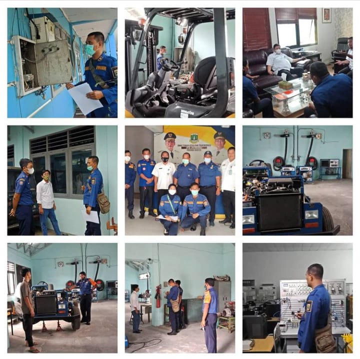 Pemeriksaan dan pengawasan proteksi kebakaran pada UPTD Latihan Kerja Disnakertrans Provinsi Banten 